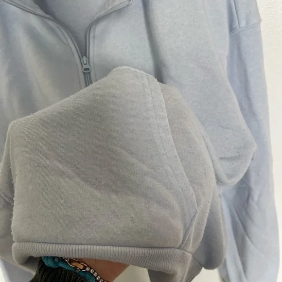 Wild Fable Half Zip Sweatshirt Baby Blue - Picture 7 of 9